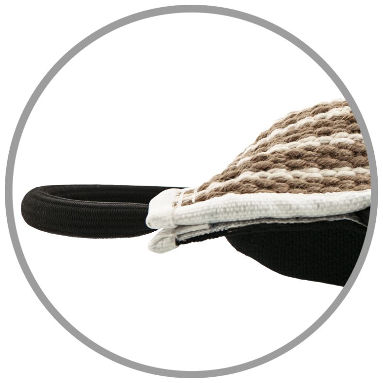 Gappay Bidepude, 2-sidet (jute/nylon) med 3 hndtag