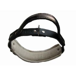 Kraftig lderhalsbnd m/hndtag