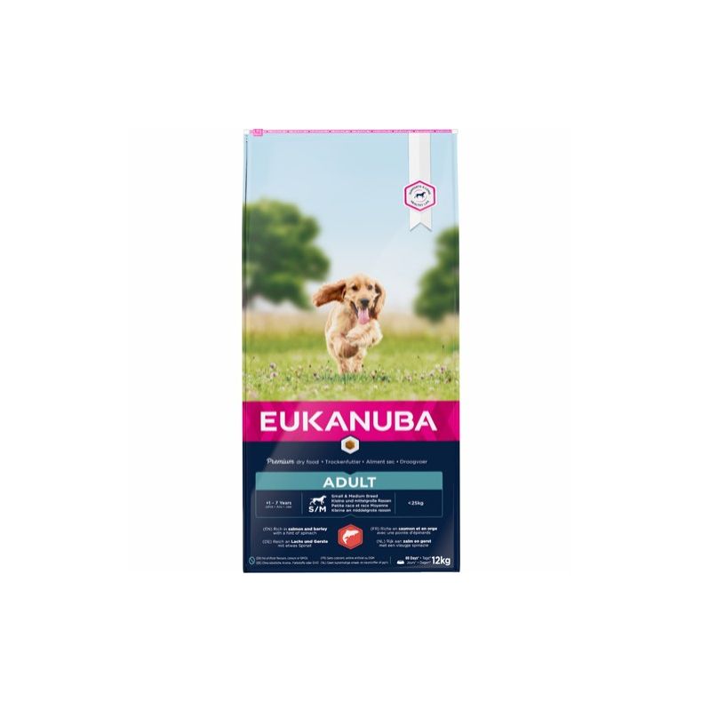 Eukanuba Adult Small/Medium - Laks &amp; Byg 12 kg.