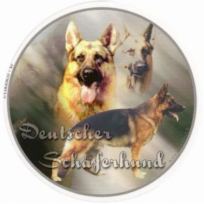 Run dekal med 3 schferhunde (udgende model - kun 2 stk. tilbage)