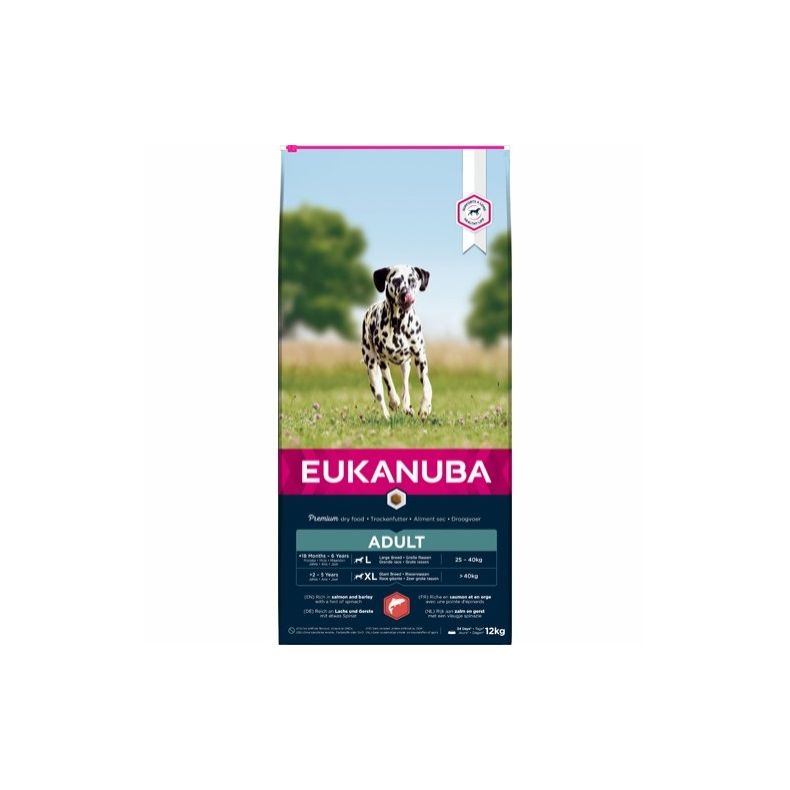 Eukanuba Adult Large - Laks &amp; Byg 12 kg.