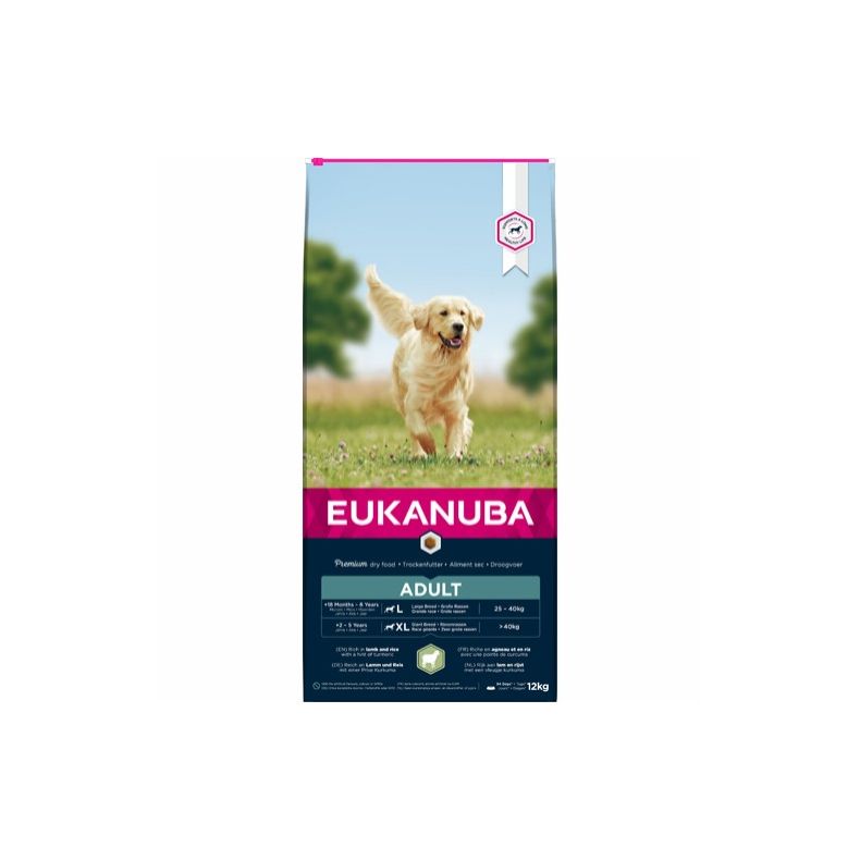 Eukanuba Adult Large - Lam &amp; Ris 12 kg.