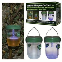 Hvepseflde med solcelle og lys - 2 stk