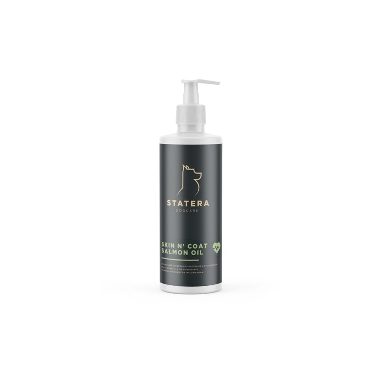 STATERA Skin n Coat  Salmon Oil - Lakseolie 1 liter m/omega 3 &amp; 6 - m/pumpe