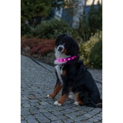 Lyshalsb�nd - Flash lysring USB - Silicone M-L 50 cm/ 30 mm - Pink
